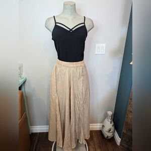 Vintage WinterSilks 100% silk full Maxi skirt Gold Size XL